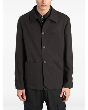 Barena Giacca-Camicia A Quadri Con Tasche Applicate - Nero