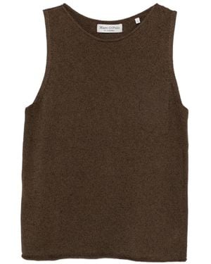 Marc O' Polo Fine-Knit Sleeveless Vest - Brown