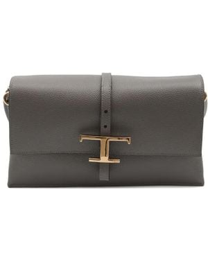 Tod's T Timeless Flap Shoulder Bag - Grey