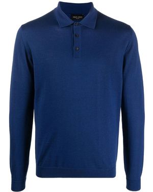 Roberto Collina Long-Sleeve Polo Shirt - Blue