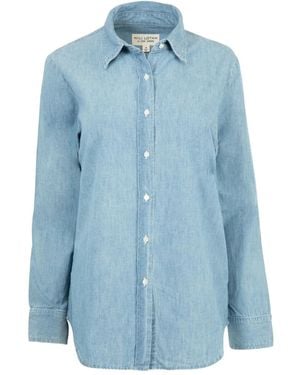 Nili Lotan Monti Denim Long-Sleeve Shirt - Blue