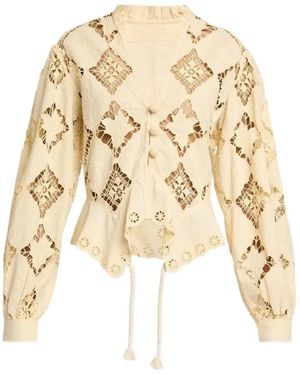 Isabel Marant Blusa Con Bordado Inglés - Neutro