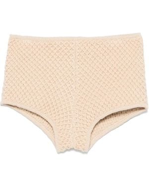 Elie Saab Jersey Mini Shorts - Natural