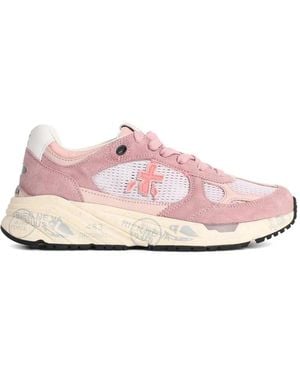 Premiata Mased Mesh-Panel Trainers - Pink
