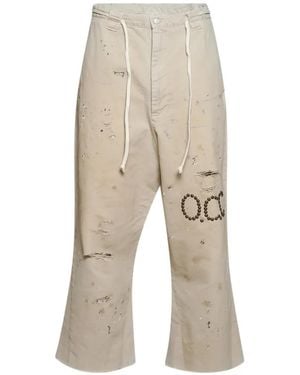 RIVINGTON roi Rebis Raw He Distressed Studded Trousers - Natural