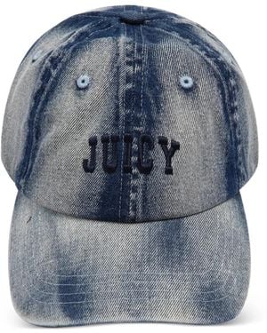 Juicy Couture Bleach-Wash Denim Cap - Blue