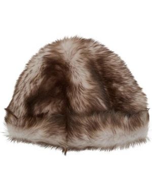 Nour Hammour Louve Shearling Hat - Brown