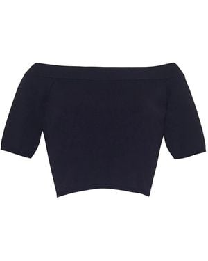 Cara Cara Valentina Off-Shoulder Short-Sleeve Blouse - Blue