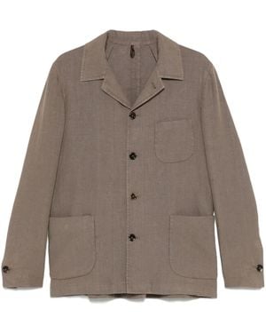Dell'Oglio Linen Blazer - Brown