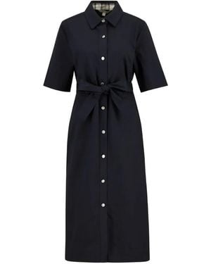 Barbour Robe Mi-Longue Sloane À Taille Ceinturée - Black