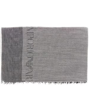 Emporio Armani Écharpe À Motif Monogrammé - Grey