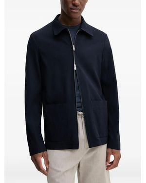 Barena Ribbed Long-Sleeved Jacket - Blue