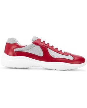Prada Low-Top Flatform Trainers - Red