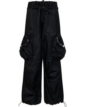 The Attico Drawstring-Waist Cargo-Pockets Pants - Black