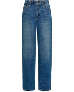 12 STOREEZ Jean 312 À Patch En Cuir - Blue