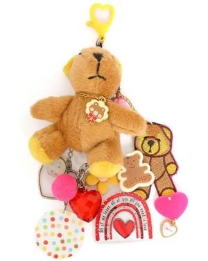 Amir Slama Bear-Motif Keyring - White