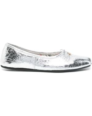 Vivienne Westwood メタリック フラットシューズ - ホワイト