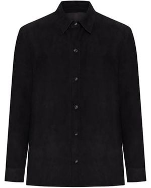 Salvatore Santoro Leather Shirt Jacket - Black
