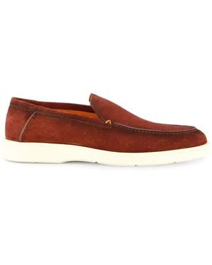 Santoni スエード ローファー - ブラウン