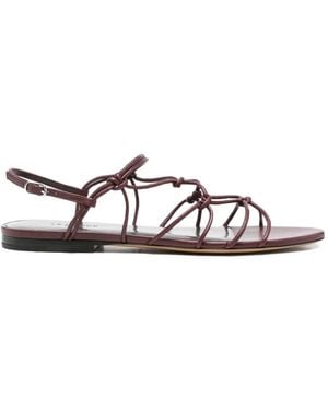 Le Monde Beryl Knotted Leather Sandals - White