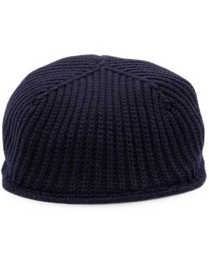 Altea Ribbed-Knit Wool Flat Beret - Blue