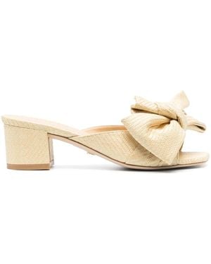 Stuart Weitzman Loveknot 50 Block Slides - Natural