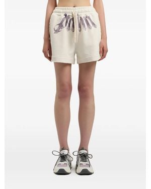 Palm Angels Short De Sport Big À Logo À La Taille - Blanc