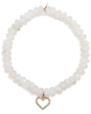 Sydney Evan 14Kt Diamond And Moonstone Bracelet - White