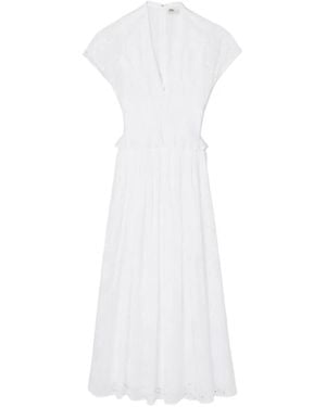 Tory Burch Eyelet Cotton Maxi Dress - White