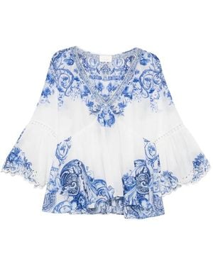 CAMILLA Floral-Print Blouse - Blue