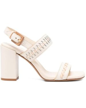 Zimmermann Alchemy Woven-Strap Block-Heel Sandals - White