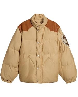 Golden Goose Logo-Patch Padded Jacket - Natural