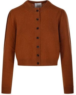Allude Cárdigan con cuello redondo - Marrón