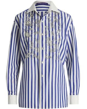 Ralph Lauren Capri Embellished Cotton Shirt - Blue