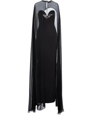 V:PM ATELIER Sindel Cape-Overlay Maxi Dress - Black