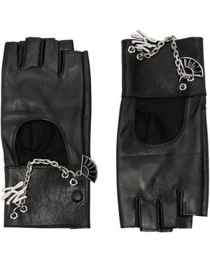 KARL LAGERFELD Charm-Embellished Fingerless Gloves - Black