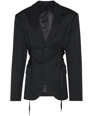 Jean Paul Gaultier Lace-Detail Wool Blazer - Black