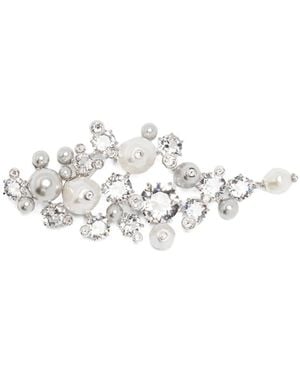 Swarovski Crystal-Pearl Brooch - White
