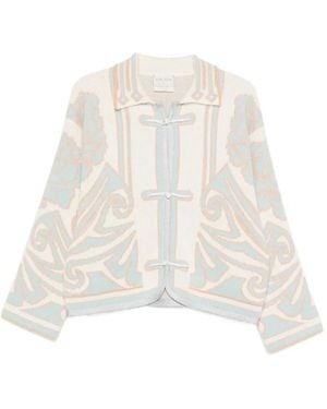forte_forte Floral-Print Cardigan - White