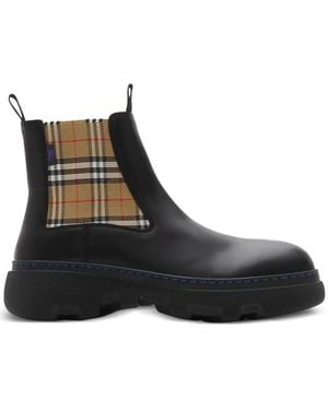 Burberry レザー チェルシーブーツ - ブラック