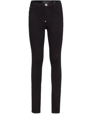 Philipp Plein Jeggins Angel De Talle Alto - Negro