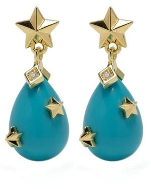Eshvi Tear Drop Earrings - Blue