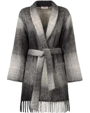 Agnona Karierter Cardigan - Grau