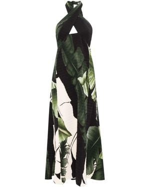 Johanna Ortiz Halterneck Maxi Dress - Green