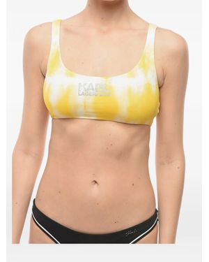 KARL LAGERFELD Tie-Dye Bikini Top - Yellow