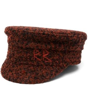 Ruslan Baginskiy Logo-Embroidered Bouclé Baker Boy Hat - Brown