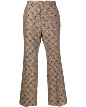 Gucci Maxi Horsebit Tailored Pants - Brown