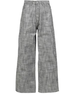 NO/FAITH STUDIOS Logo-patch Buttoned Trousers - Grey