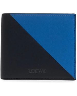 Loewe Two-Tone Leather Wallet - Blue