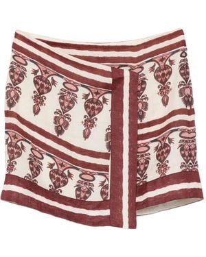 Johanna Ortiz Roots Pattern Mini Skirt - White
